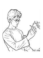 coloriage harry potter lit un livre magique